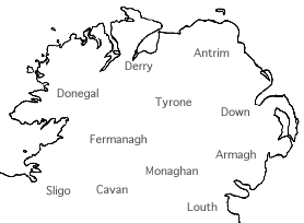 Map of north Ireland